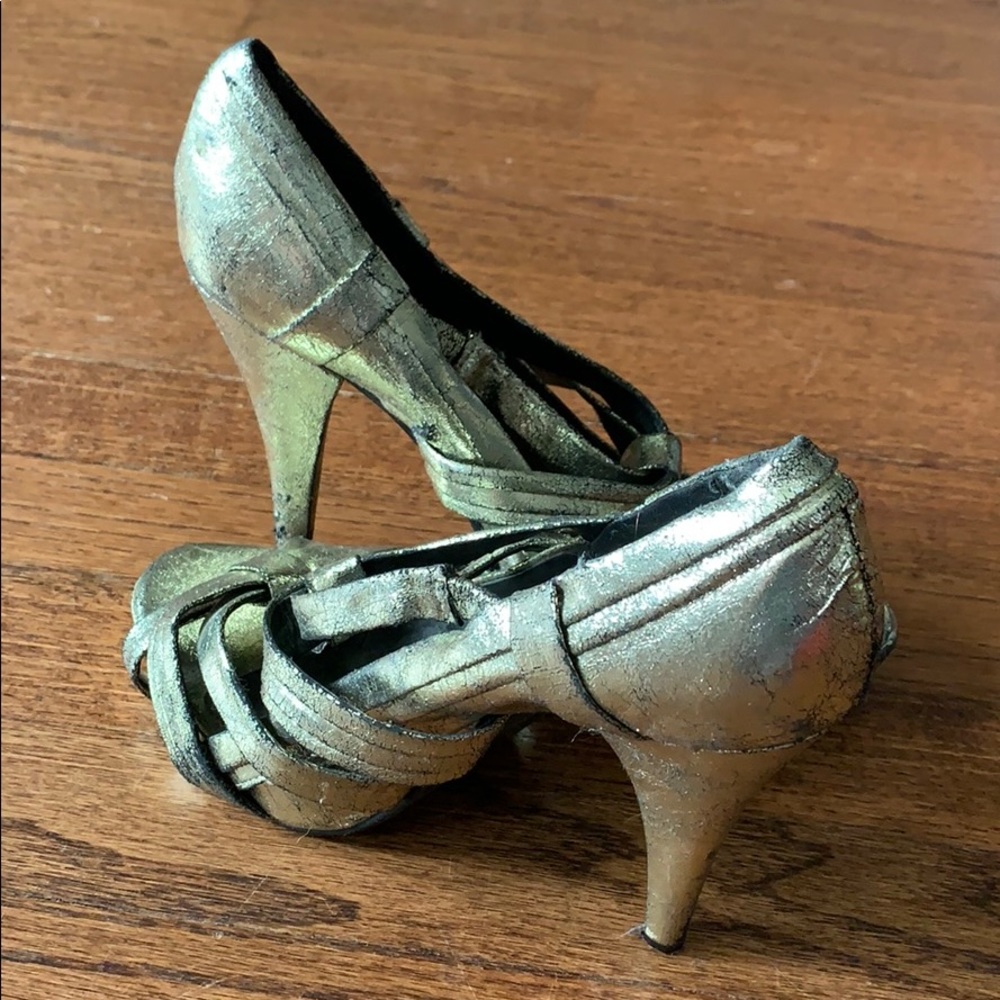 Gold and black forever 21 heels